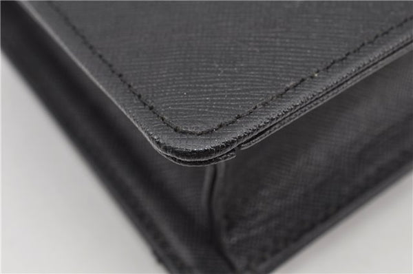 Authentic BURBERRY Vintage Leather Clutch Hand Bag Purse Black 7030F