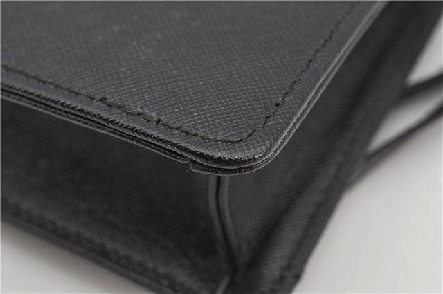 Authentic BURBERRY Vintage Leather Clutch Hand Bag Purse Black 7030F
