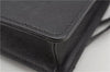 Authentic BURBERRY Vintage Leather Clutch Hand Bag Purse Black 7030F
