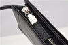 Authentic BURBERRY Vintage Leather Clutch Hand Bag Purse Black 7030F