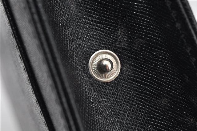 Authentic BURBERRY Vintage Leather Clutch Hand Bag Purse Black 7030F