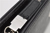 Authentic BURBERRY Vintage Leather Clutch Hand Bag Purse Black 7030F