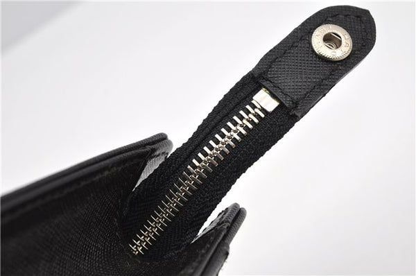 Authentic BURBERRY Vintage Leather Clutch Hand Bag Purse Black 7030F