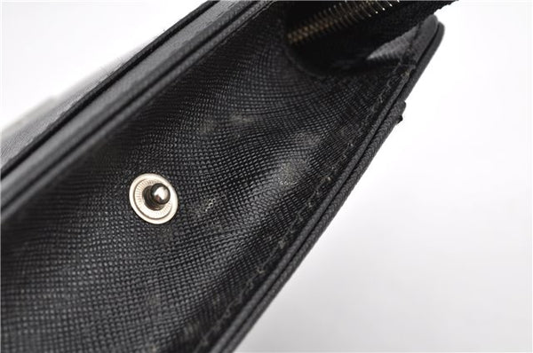 Authentic BURBERRY Vintage Leather Clutch Hand Bag Purse Black 7030F