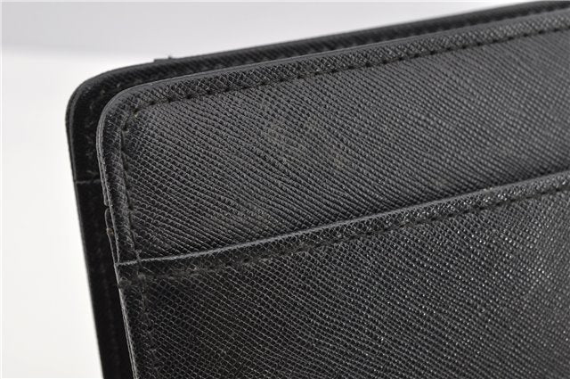 Authentic BURBERRY Vintage Leather Clutch Hand Bag Purse Black 7030F