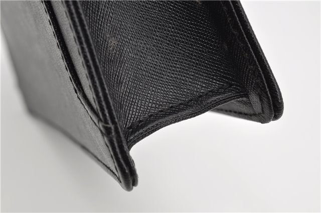 Authentic BURBERRY Vintage Leather Clutch Hand Bag Purse Black 7030F
