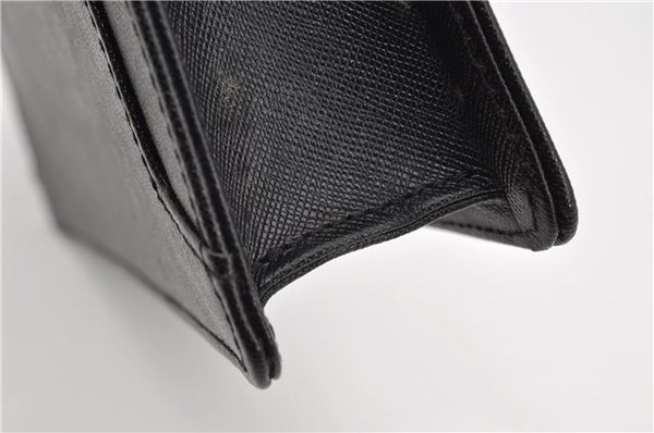 Authentic BURBERRY Vintage Leather Clutch Hand Bag Purse Black 7030F