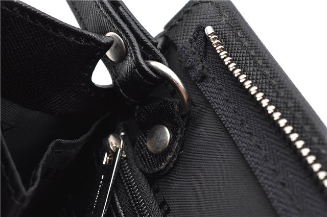Authentic BURBERRY Vintage Leather Clutch Hand Bag Purse Black 7030F