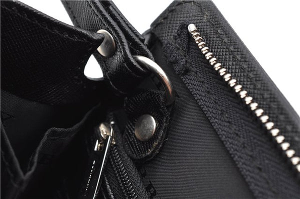 Authentic BURBERRY Vintage Leather Clutch Hand Bag Purse Black 7030F