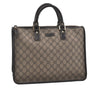Authentic GUCCI Vintage Hand Tote Bag GG PVC Leather 190259 Brown 7030I
