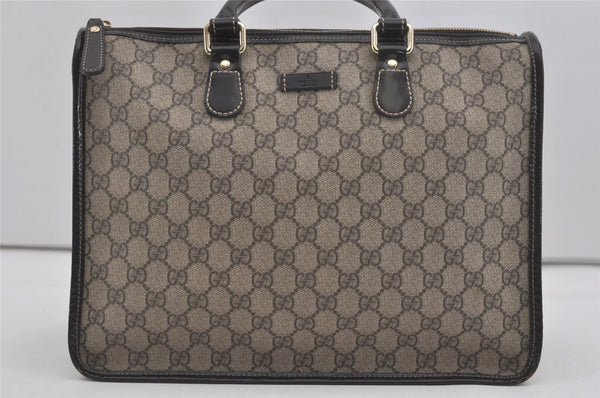 Authentic GUCCI Vintage Hand Tote Bag GG PVC Leather 190259 Brown 7030I