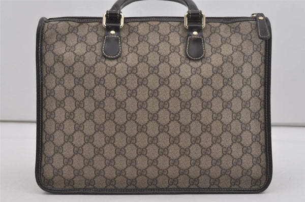 Authentic GUCCI Vintage Hand Tote Bag GG PVC Leather 190259 Brown 7030I