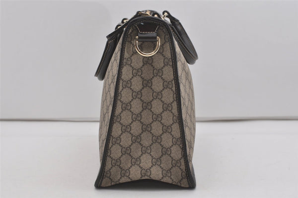 Authentic GUCCI Vintage Hand Tote Bag GG PVC Leather 190259 Brown 7030I