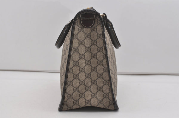 Authentic GUCCI Vintage Hand Tote Bag GG PVC Leather 190259 Brown 7030I
