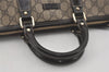 Authentic GUCCI Vintage Hand Tote Bag GG PVC Leather 190259 Brown 7030I