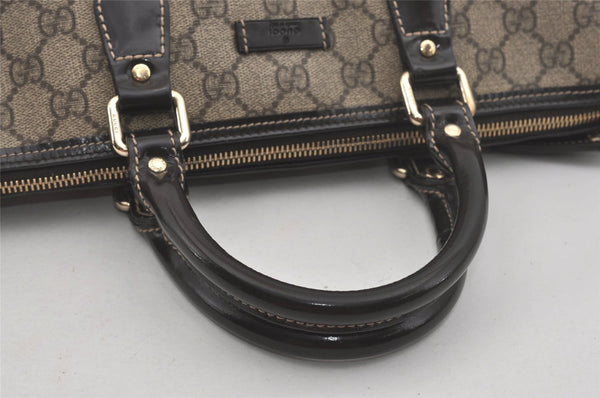 Authentic GUCCI Vintage Hand Tote Bag GG PVC Leather 190259 Brown 7030I