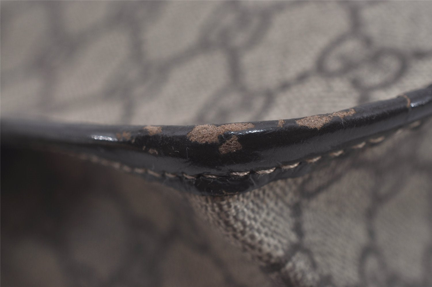 Authentic GUCCI Vintage Hand Tote Bag GG PVC Leather 190259 Brown 7030I