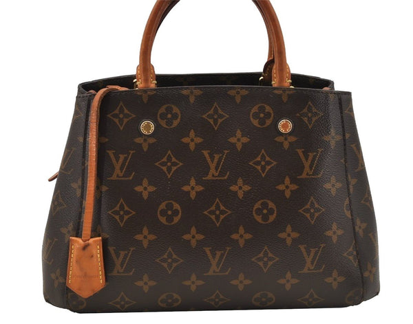 Authentic Louis Vuitton Monogram Montaigne GM 2Way Hand Bag M41055 LV 7031I