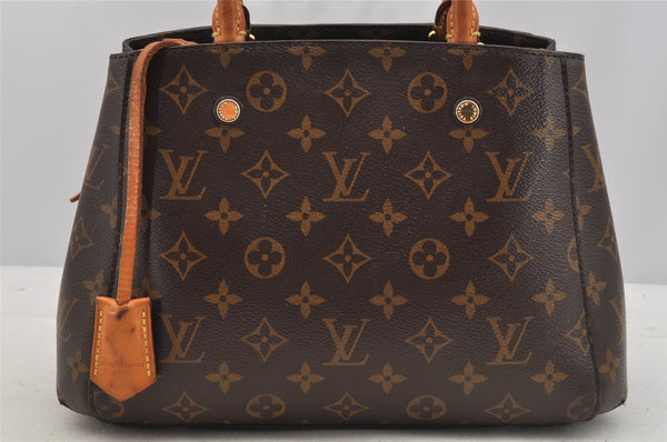 Authentic Louis Vuitton Monogram Montaigne GM 2Way Hand Bag M41055 LV 7031I