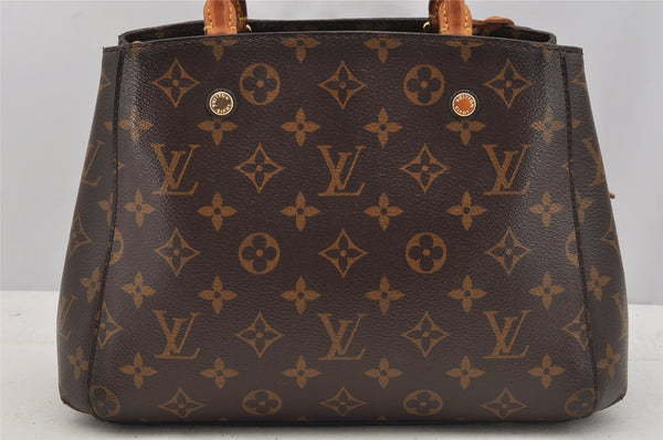 Authentic Louis Vuitton Monogram Montaigne GM 2Way Hand Bag M41055 LV 7031I