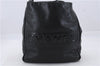 Authentic CHANEL Calf Skin Enamel Camellia Shoulder Tote Bag Purse Black 7032D