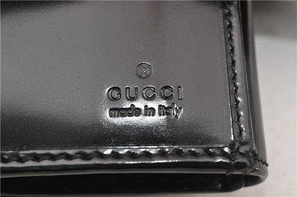 Authentic GUCCI Vintage Bifold Wallet Purse Leather Black Box 7032F