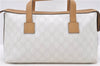 Authentic GUCCI Hand Bag Purse GG PVC Leather 264210 White Brown 7033C