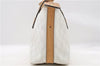 Authentic GUCCI Hand Bag Purse GG PVC Leather 264210 White Brown 7033C