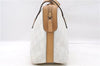 Authentic GUCCI Hand Bag Purse GG PVC Leather 264210 White Brown 7033C