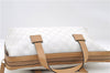 Authentic GUCCI Hand Bag Purse GG PVC Leather 264210 White Brown 7033C