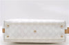 Authentic GUCCI Hand Bag Purse GG PVC Leather 264210 White Brown 7033C