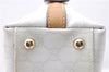 Authentic GUCCI Hand Bag Purse GG PVC Leather 264210 White Brown 7033C