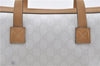 Authentic GUCCI Hand Bag Purse GG PVC Leather 264210 White Brown 7033C