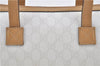 Authentic GUCCI Hand Bag Purse GG PVC Leather 264210 White Brown 7033C