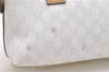 Authentic GUCCI Hand Bag Purse GG PVC Leather 264210 White Brown 7033C