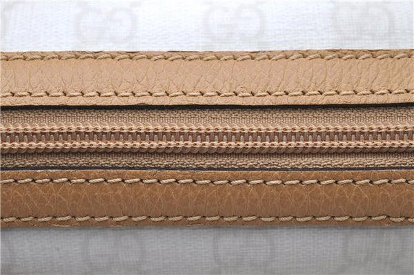Authentic GUCCI Hand Bag Purse GG PVC Leather 264210 White Brown 7033C