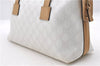 Authentic GUCCI Hand Bag Purse GG PVC Leather 264210 White Brown 7033C
