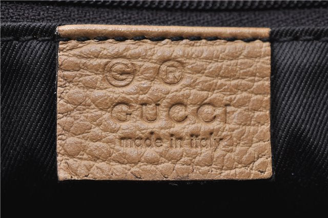 Authentic GUCCI Hand Bag Purse GG PVC Leather 264210 White Brown 7033C