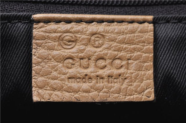 Authentic GUCCI Hand Bag Purse GG PVC Leather 264210 White Brown 7033C