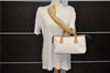 Authentic GUCCI Hand Bag Purse GG PVC Leather 264210 White Brown 7033C