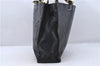 Authentic CHANEL Calf Skin CoCo Mark Chain Shoulder Tote Bag Black CC 7033D