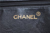 Authentic CHANEL Calf Skin CoCo Mark Chain Shoulder Tote Bag Black CC 7033D