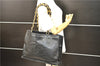 Authentic CHANEL Calf Skin CoCo Mark Chain Shoulder Tote Bag Black CC 7033D