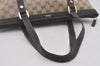 Authentic GUCCI GG Crystal Abbey Shoulder Tote Bag PVC Leather Brown 7033I