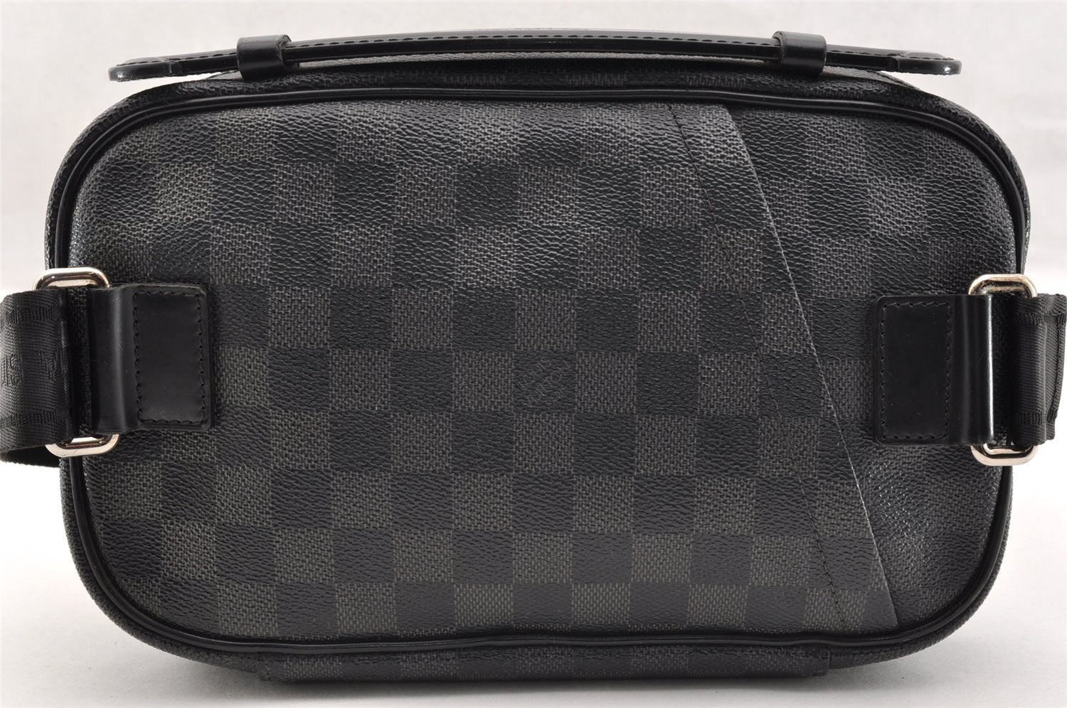 Authentic Louis Vuitton Damier Graphite Ambler Waist Body Bag N41289 Junk 7034I