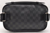 Authentic Louis Vuitton Damier Graphite Ambler Waist Body Bag N41289 Junk 7034I