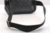 Authentic Louis Vuitton Damier Graphite Ambler Waist Body Bag N41289 Junk 7034I