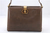 Authentic GUCCI Vintage Shoulder Bag Purse Leather Brown 7036C