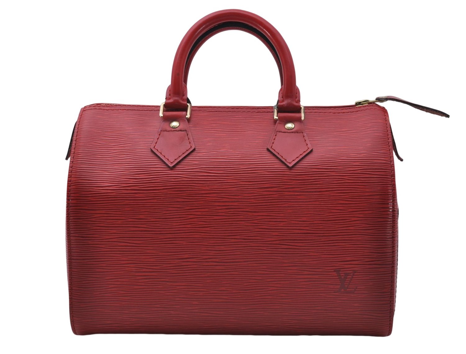 Authentic Louis Vuitton Epi Speedy 25 Hand Boston Bag Red M43017 LV 7037D