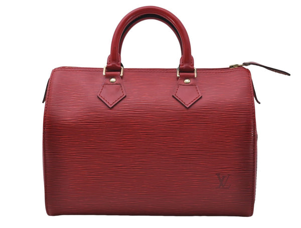 Authentic Louis Vuitton Epi Speedy 25 Hand Boston Bag Red M43017 LV 7037D